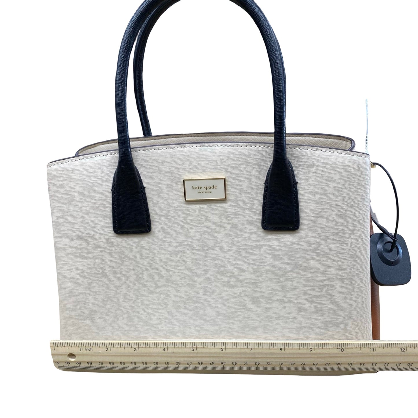 Handbag Designer By Kate Spade In Brown & Cream, Size:Medium
