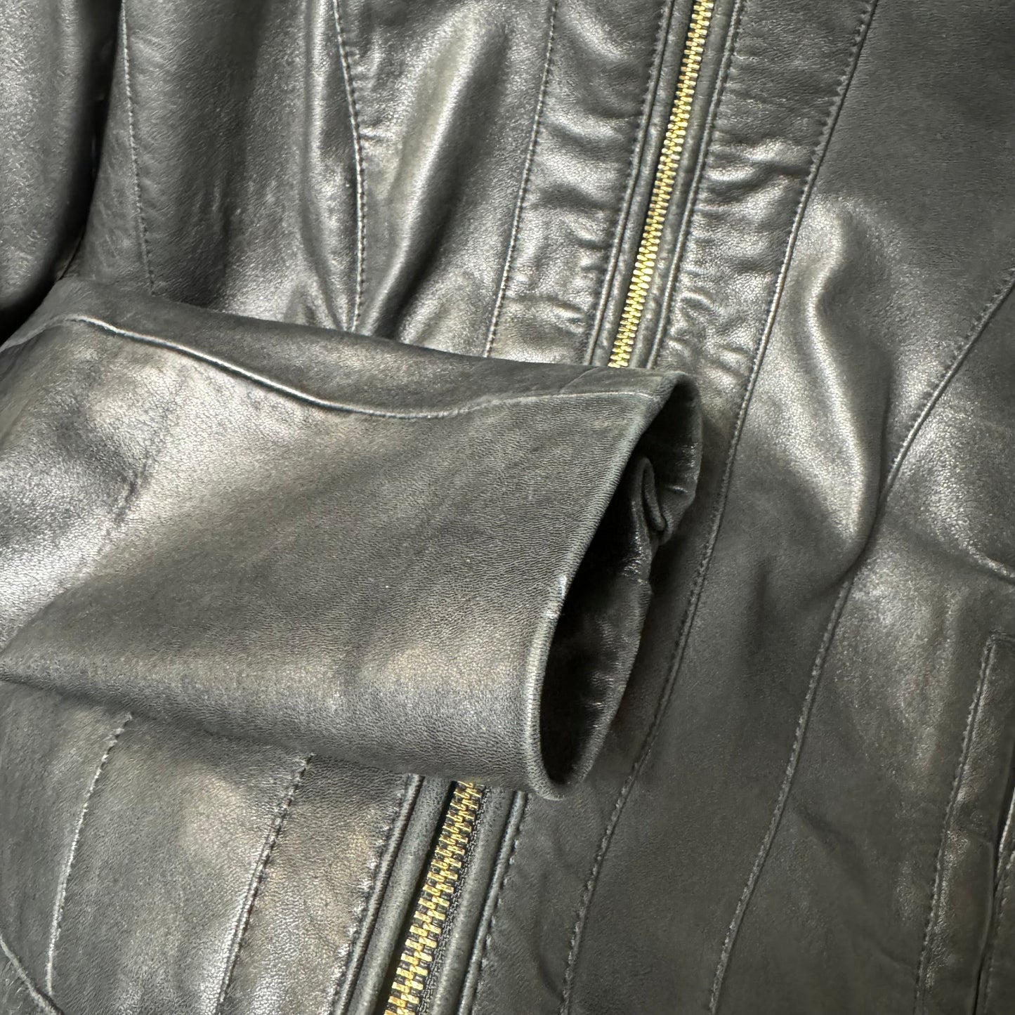 Jacket Leather By Cole-haan In Black, Size: M
