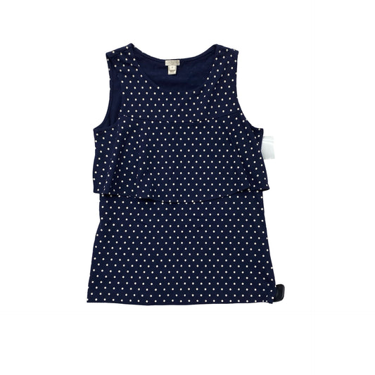 Top Sleeveless By J. Crew In Blue & White, Size:Xs