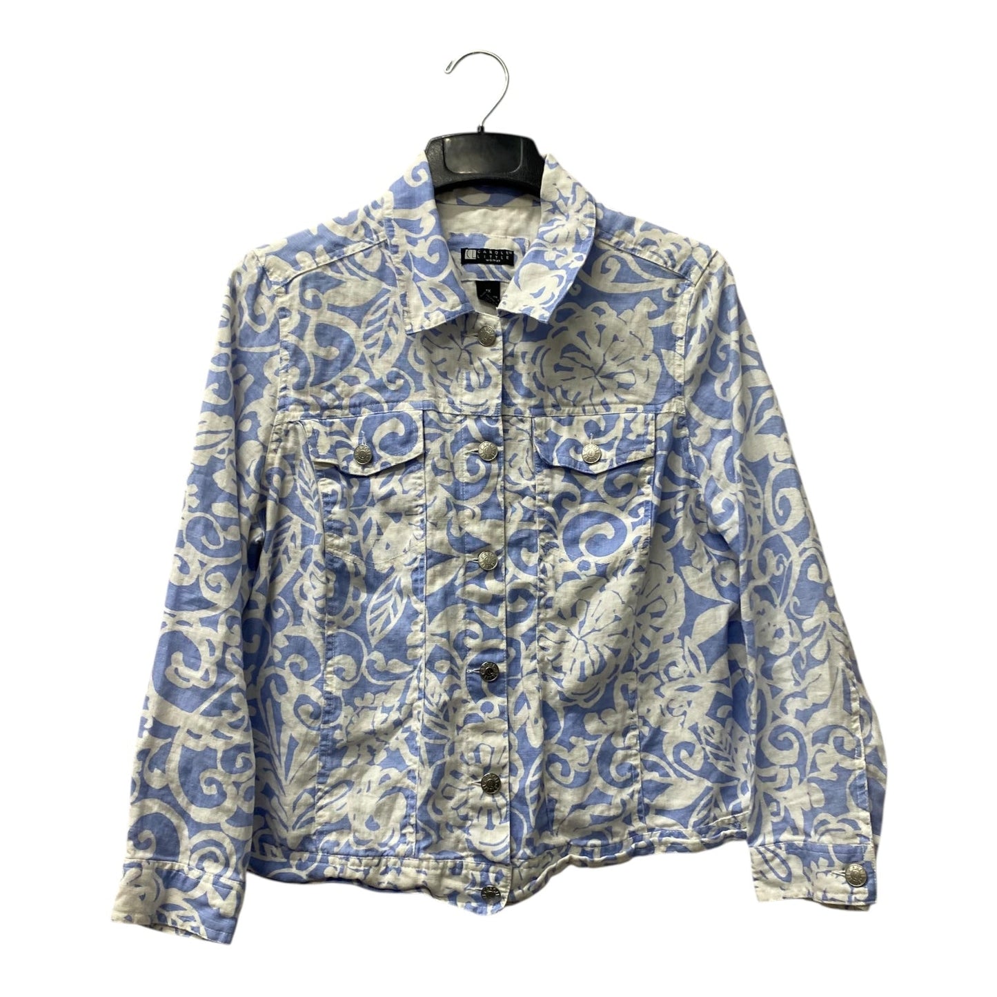 Jacket Other By Carole Little In Blue & White, Size:1X