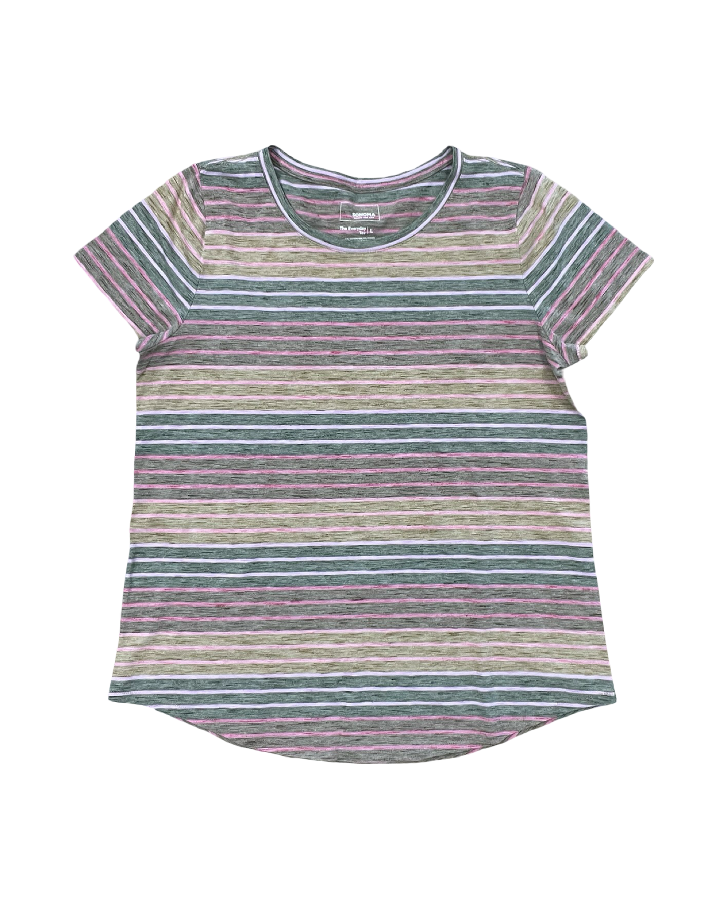 Top Ss By Sonoma In Pink & Tan, Size:L