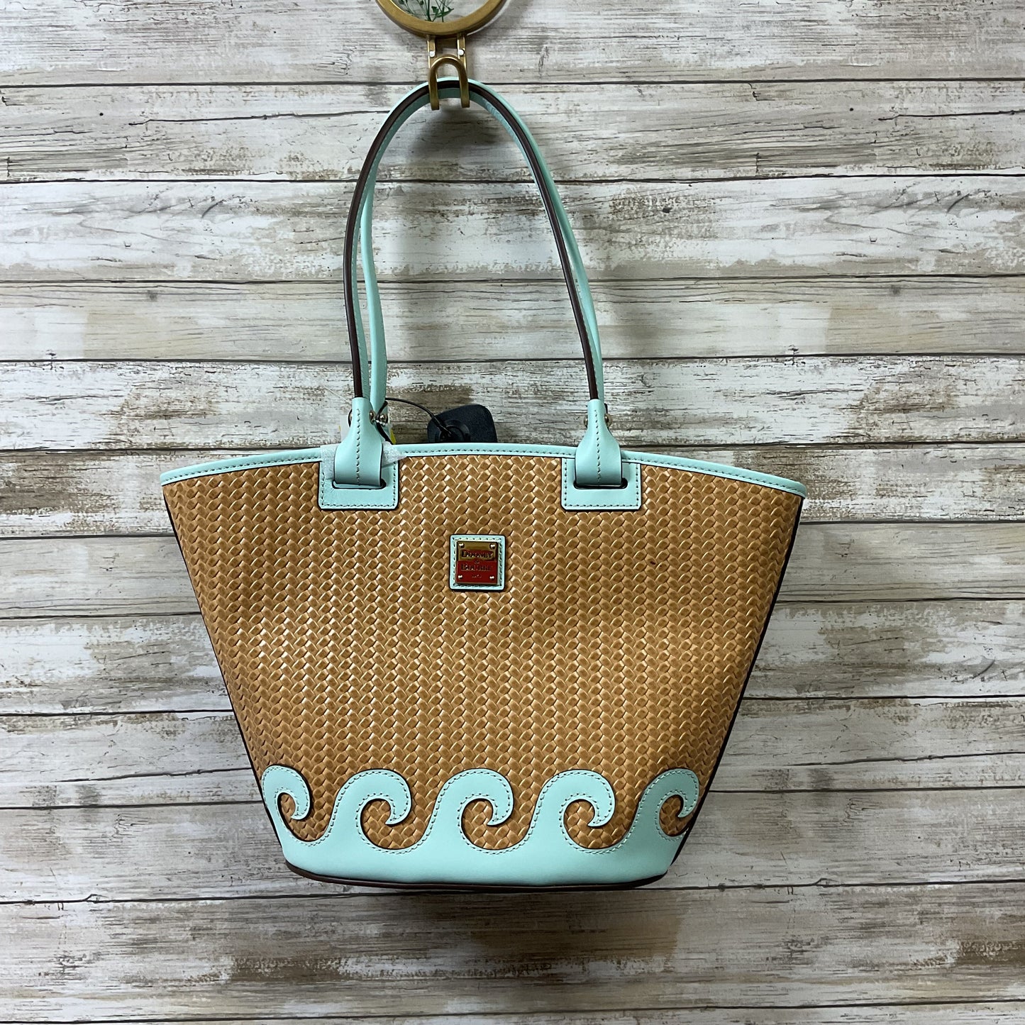 Handbag Designer By Dooney And Bourke In Blue & Brown, Size:Medium