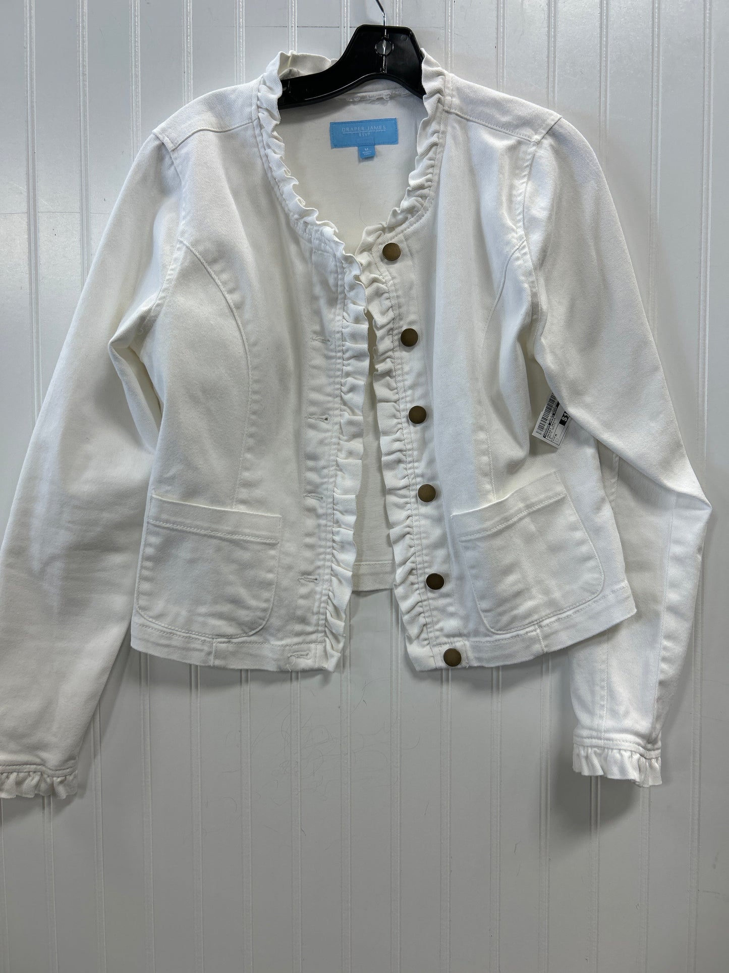 Jacket Denim By Draper James Rsvp In White Denim, Size:M