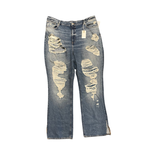 Jeans Straight By Good American In Blue Denim, Size:20