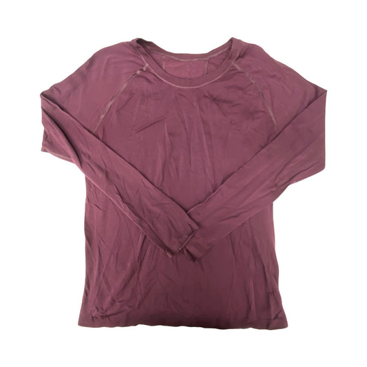 Athletic Top Ls Collar By Athleta In Maroon, Size:L