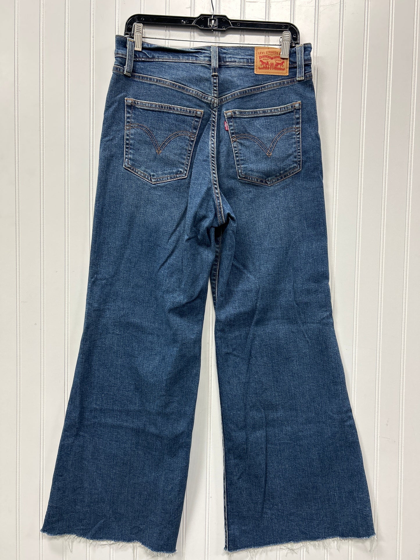 Jeans Wide Leg By Levis In Blue Denim, Size:8