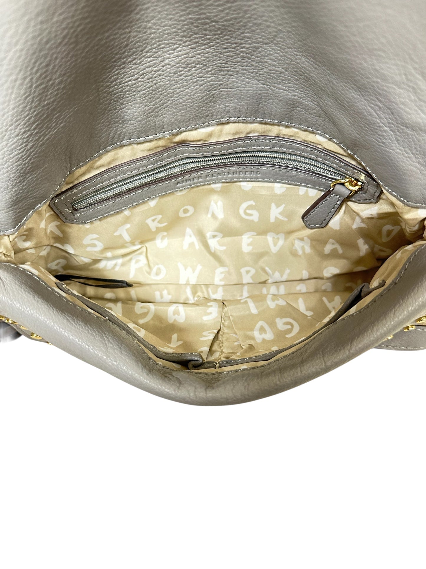 Crossbody Leather By Aimee Kestenberg In Grey, Size:Small