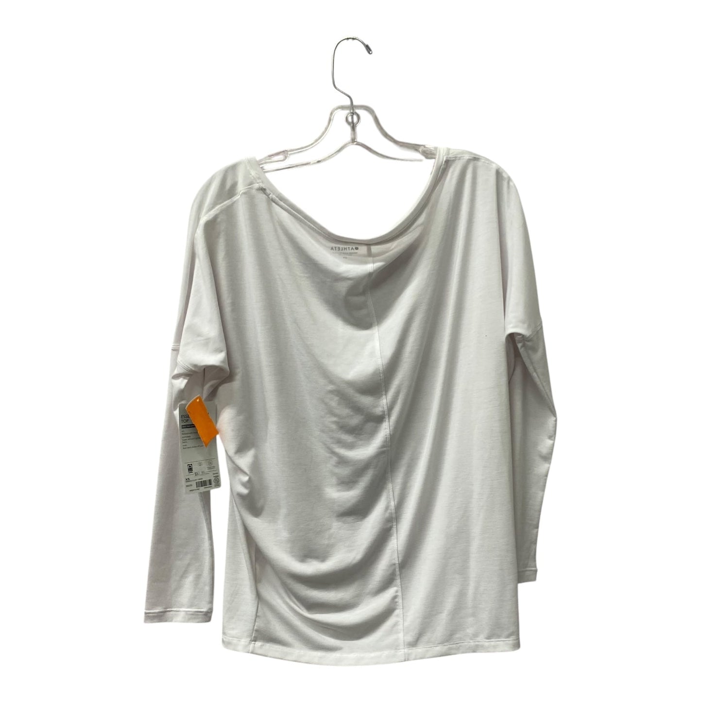 Athletic Top Ls Collar By Athleta In White, Size:Xs
