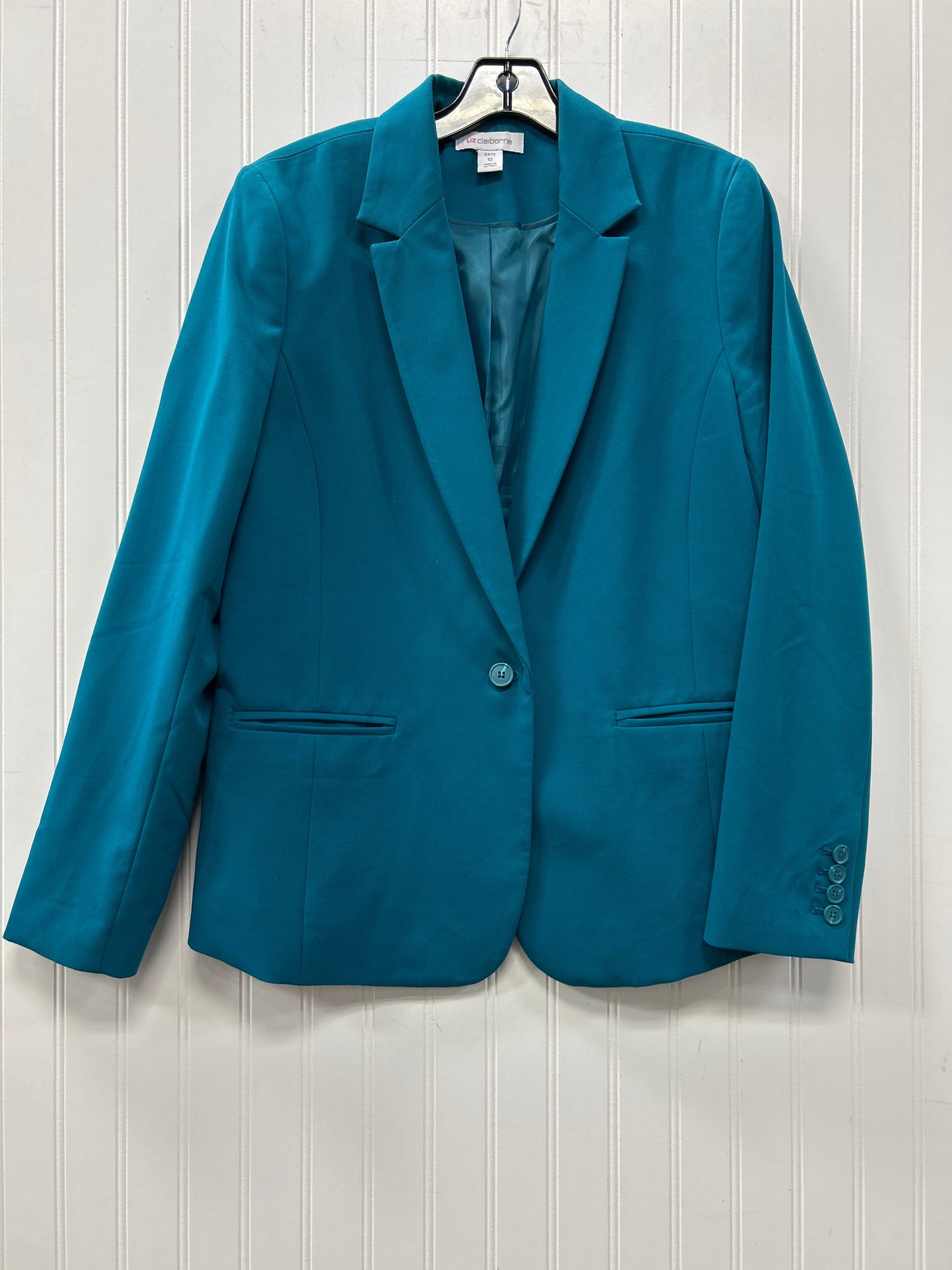 Blazer By Liz Claiborne In Teal, Size:12