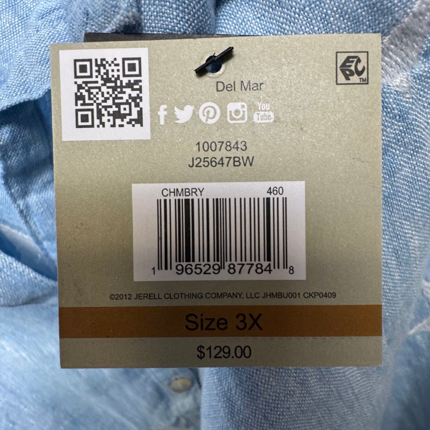 Del Mar Linen Top Long Sleeve By John Mark In Blue & White, Size: 3x