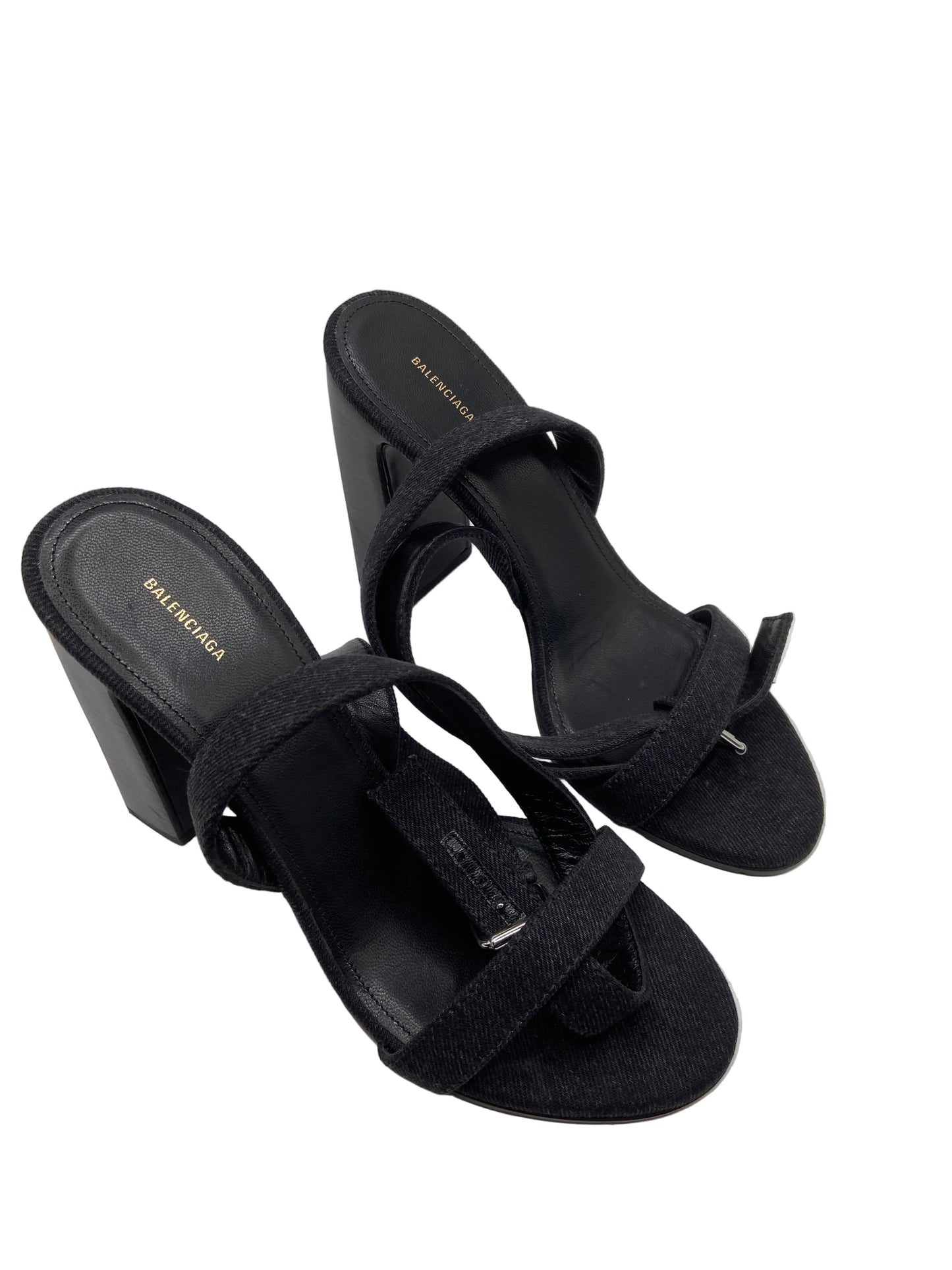 Shoes Luxury Designer By Balenciaga In Blue Denim, Size: 9.5