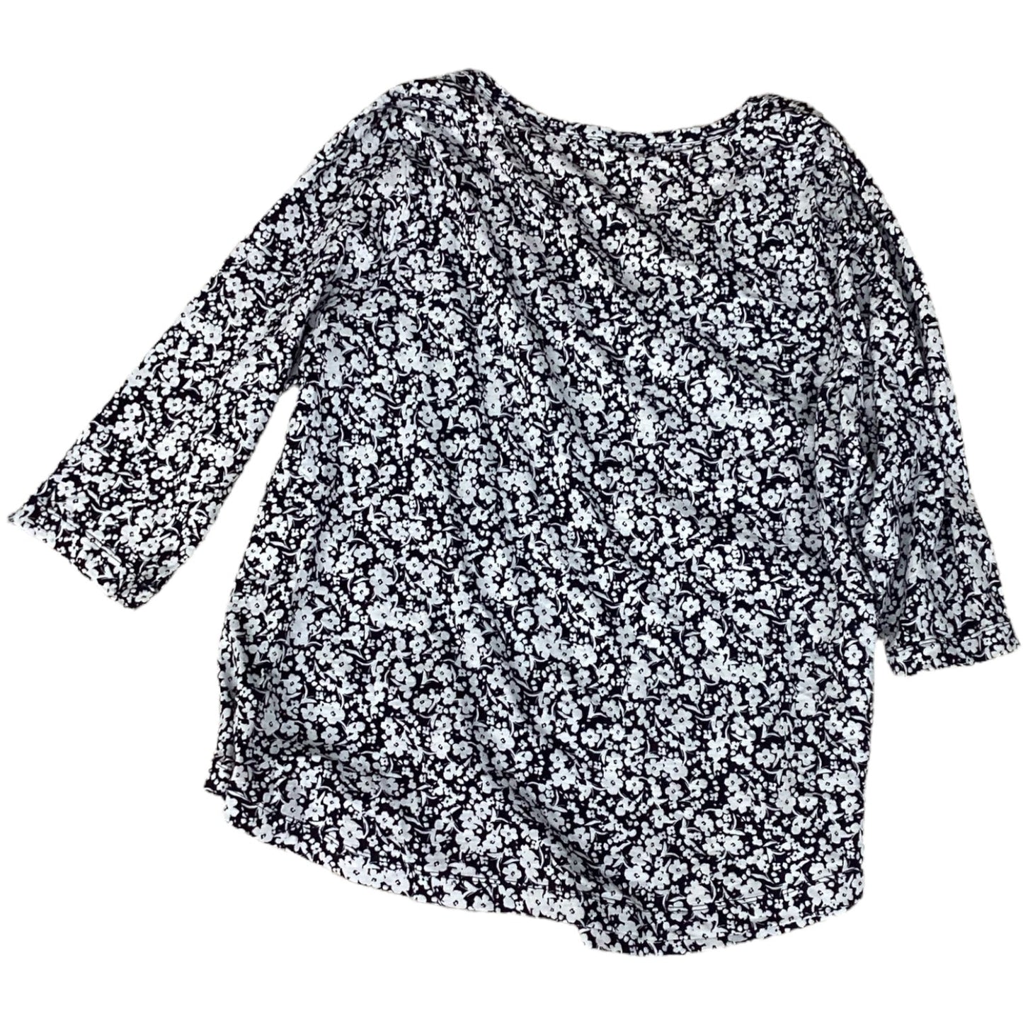 Top 3/4 Sleeve By Adrianna Papell In Black & White, Size:3X