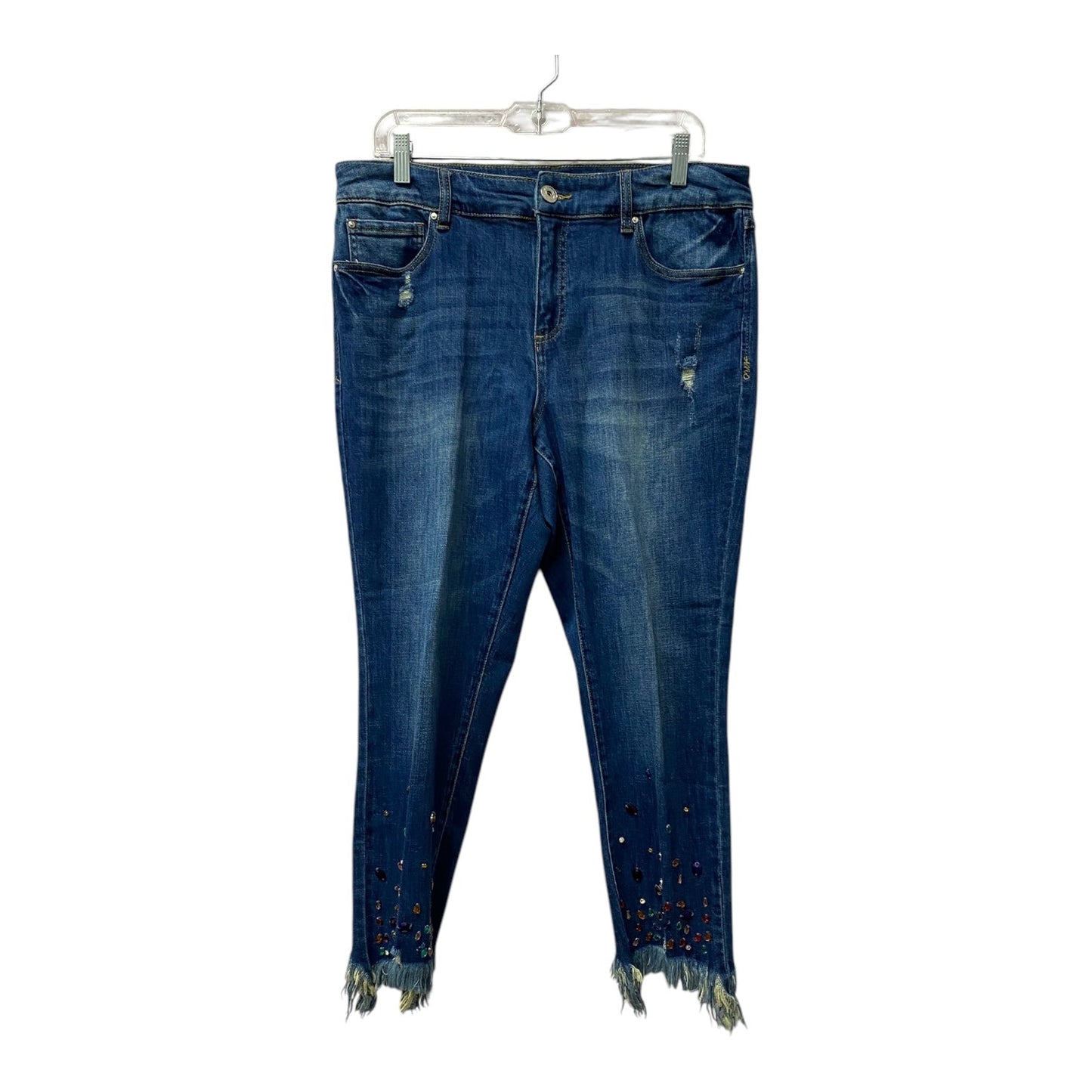 Jeans Cropped By Inc In Blue, Size:14