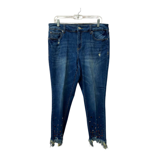 Jeans Cropped By Inc In Blue, Size:14