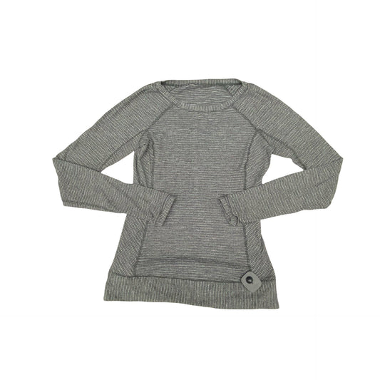 Athletic Top Ls Collar By Lululemon In Black & Grey, Size:6