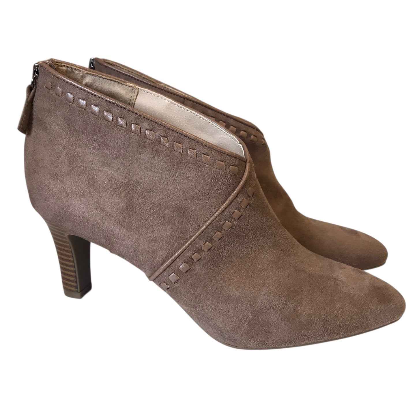 BOOTS ANKLE HEELS by LIFE STRIDE in BEIGE, Size:9.5