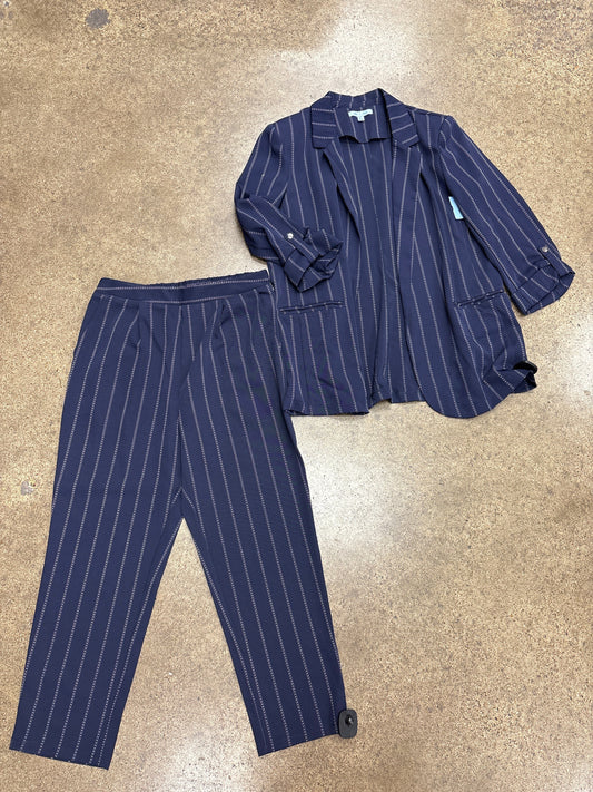 Pants Suit 2Pc By She + Sky In Blue, Size:L