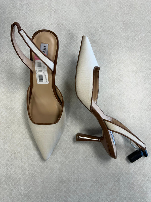 Shoes Heels Kitten By Steve Madden In Brown & Cream, Size:9
