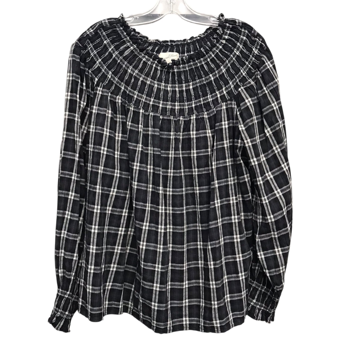 Top Ls By Universal Thread In Plaid Pattern, Size:Xl