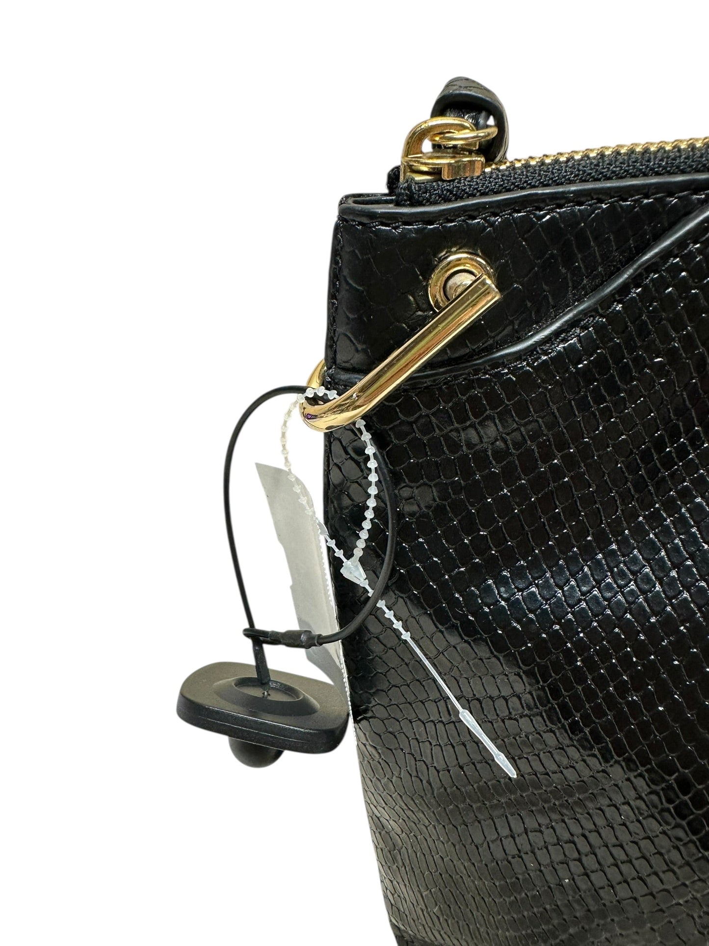 Handbag Designer By Michael Kors In Black & Gold, Size:Medium