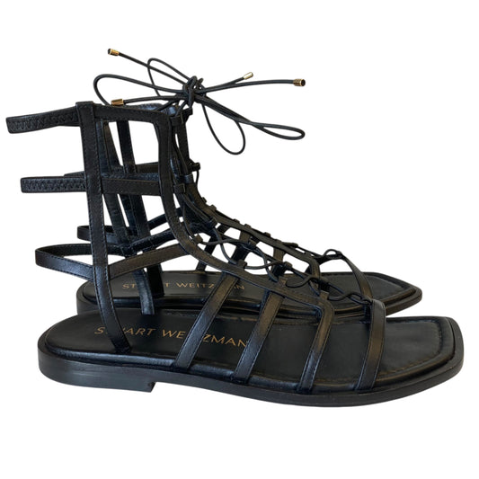 Sandals Designer By Stuart Weitzman In Black, Size:8