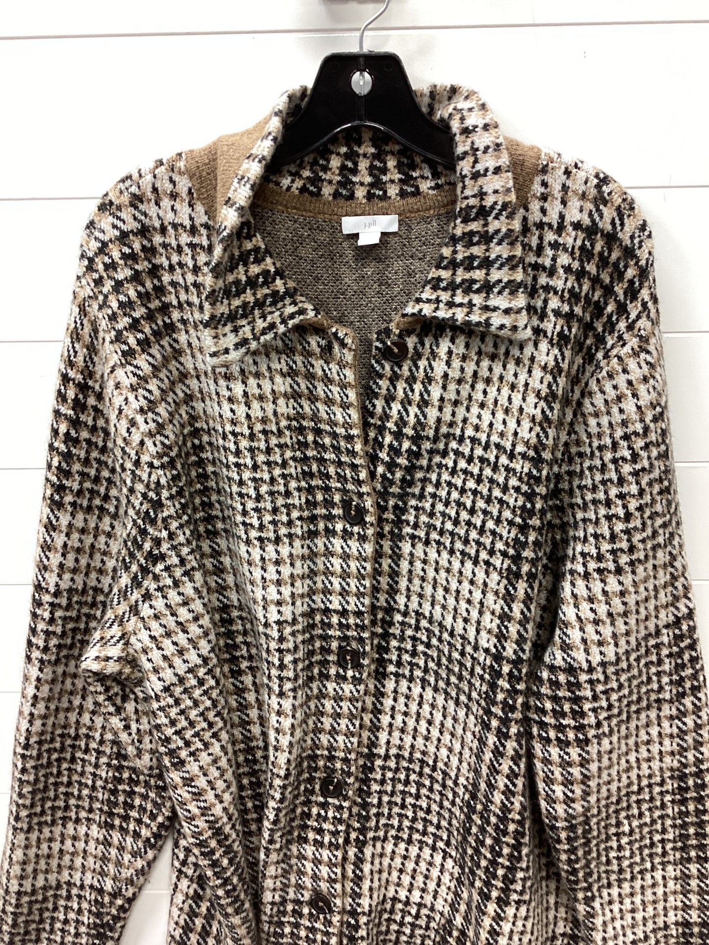 Sweater Cardigan By J. Jill In Brown, Size:2X