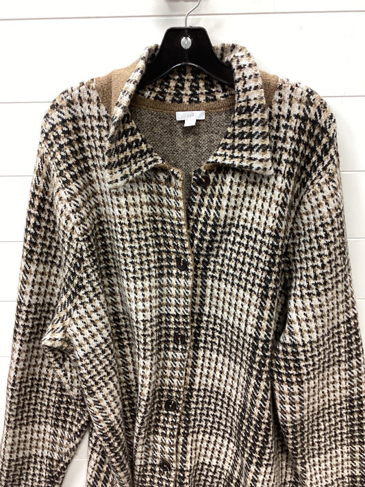 Sweater Cardigan By J. Jill In Brown, Size:2X