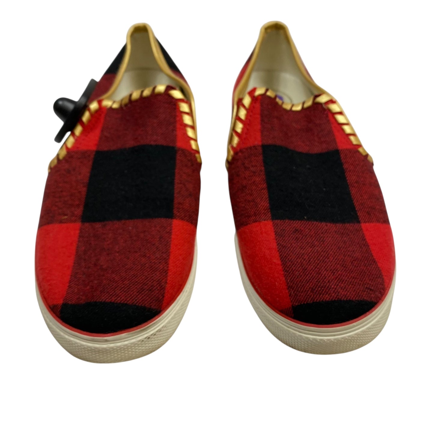 Shoes Designer By Jack Rogers In Black & Red, Size:8