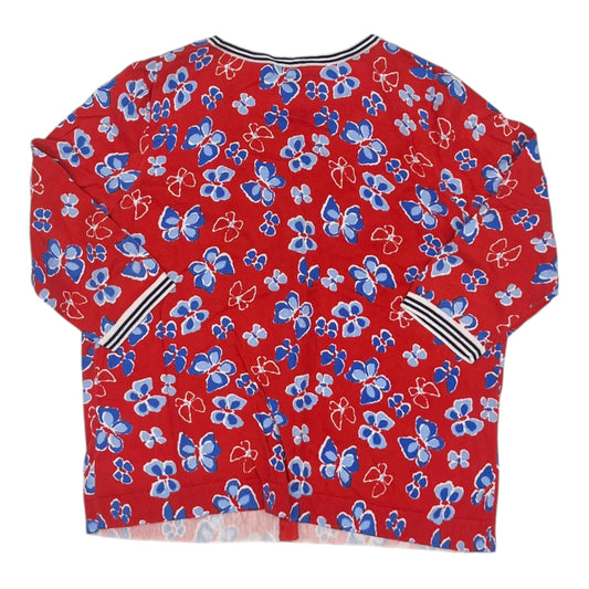 Cardigan By Talbots In Blue Red & White, Size:1X