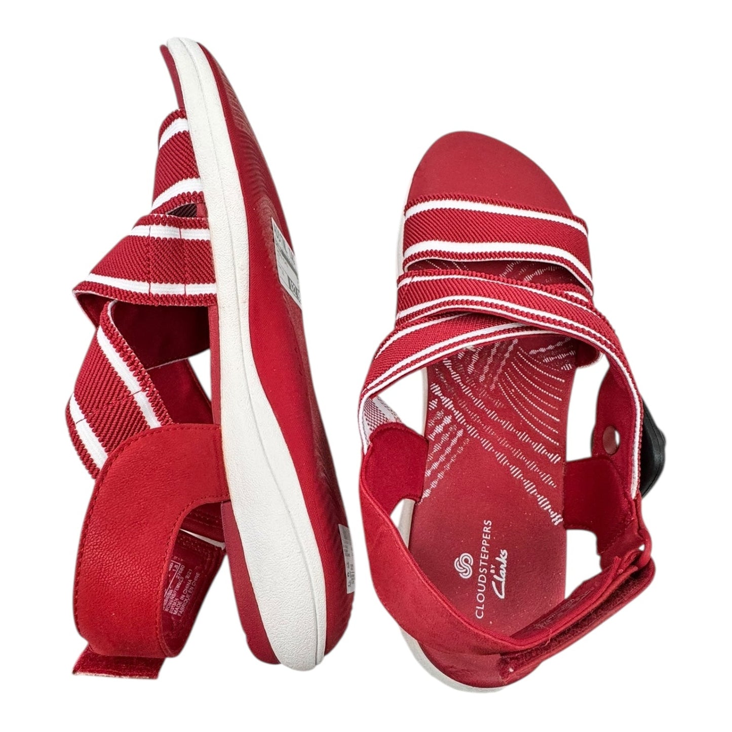 Sandals Flats By Clarks In Red, Size:11