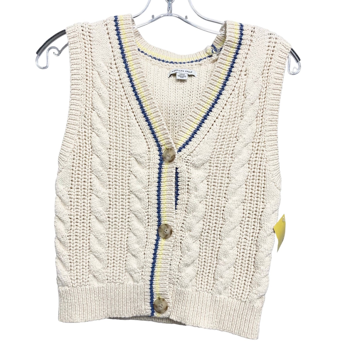 Vest Sweater By American Eagle In Cream, Size:S