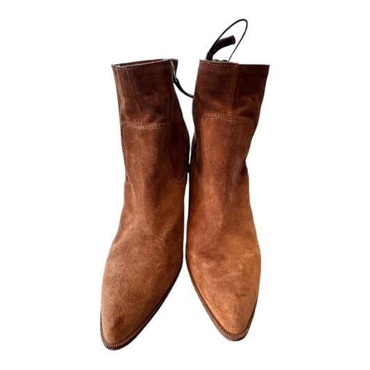 Boots Ankle Heels By Franco Sarto In Brown, Size:9.5