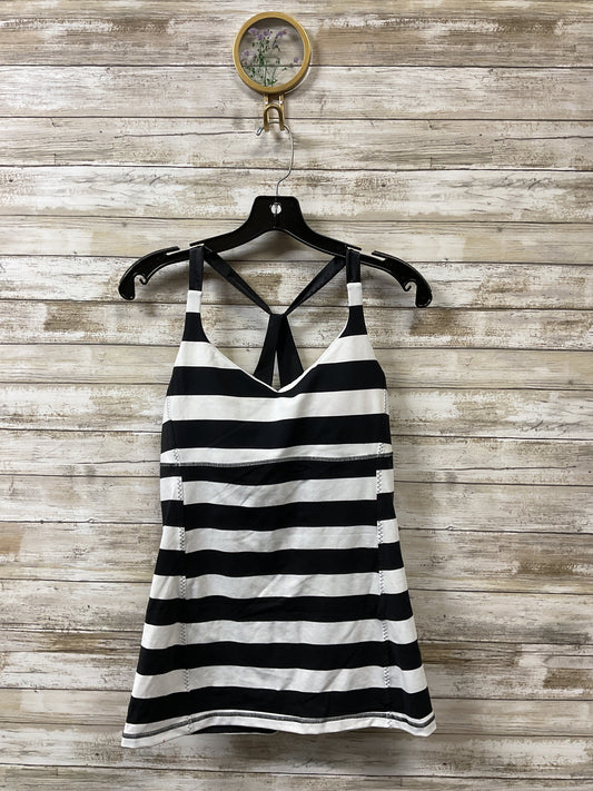 Athletic Tank Top By Lululemon In Black & White, Size:10