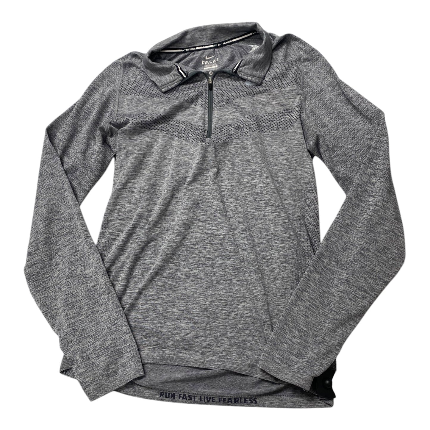 Athletic Top Ls Collar By Nike In Grey, Size:M