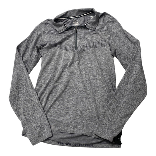Athletic Top Ls Collar By Nike In Grey, Size:M