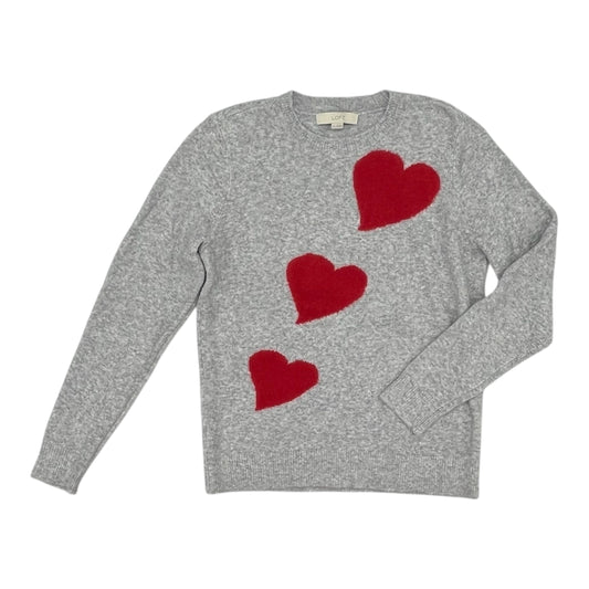 Sweater By Loft In Grey & Red, Size:M
