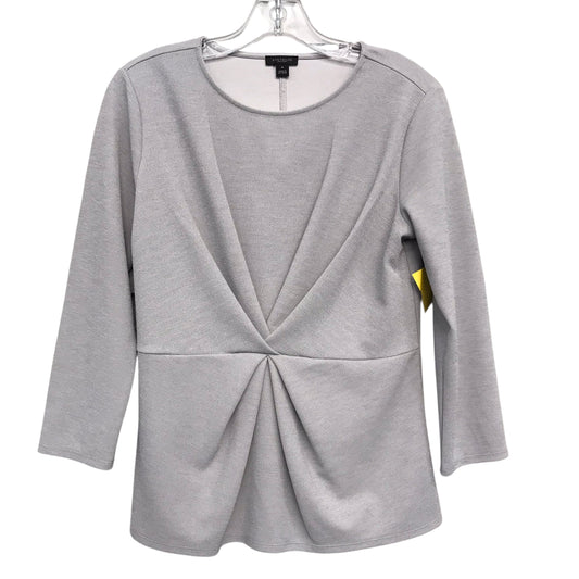 Top 3/4 Sleeve By Ann Taylor In Silver, Size:M