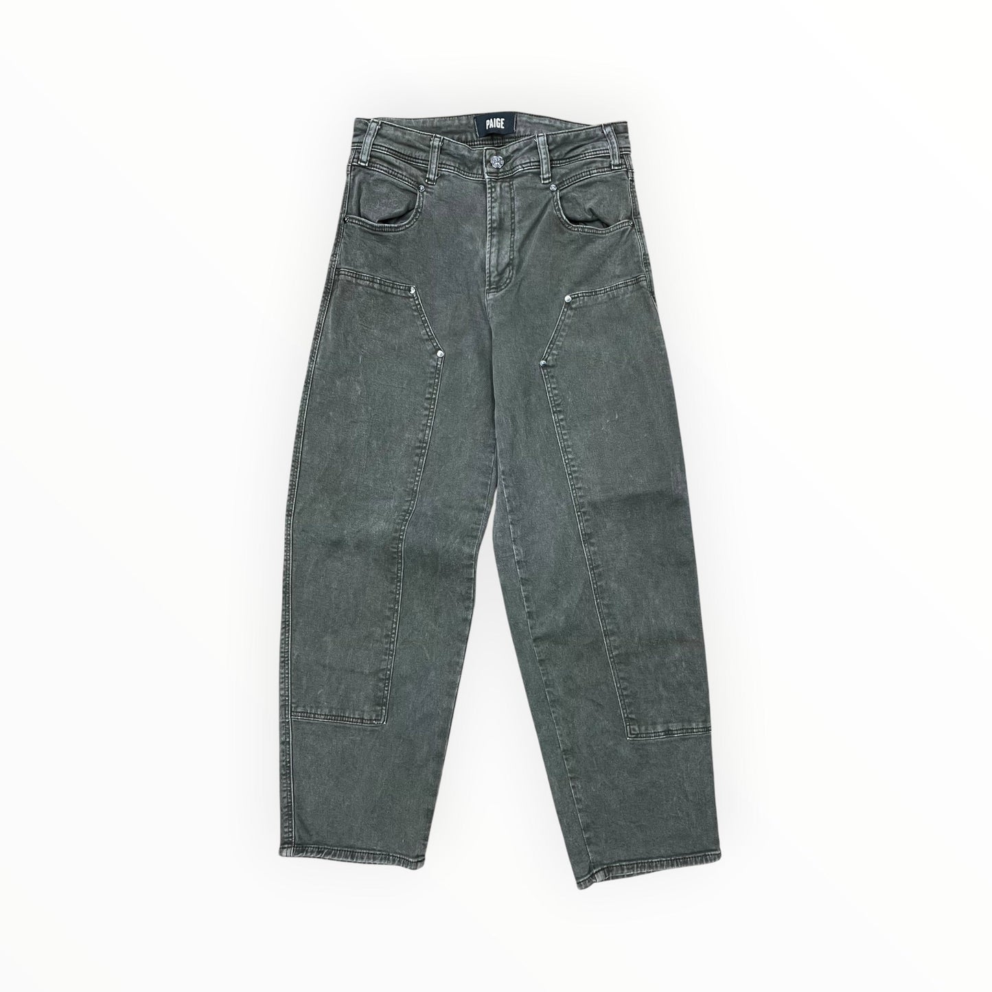 Jeans Boot Cut By Paige In Green Denim, Size:2