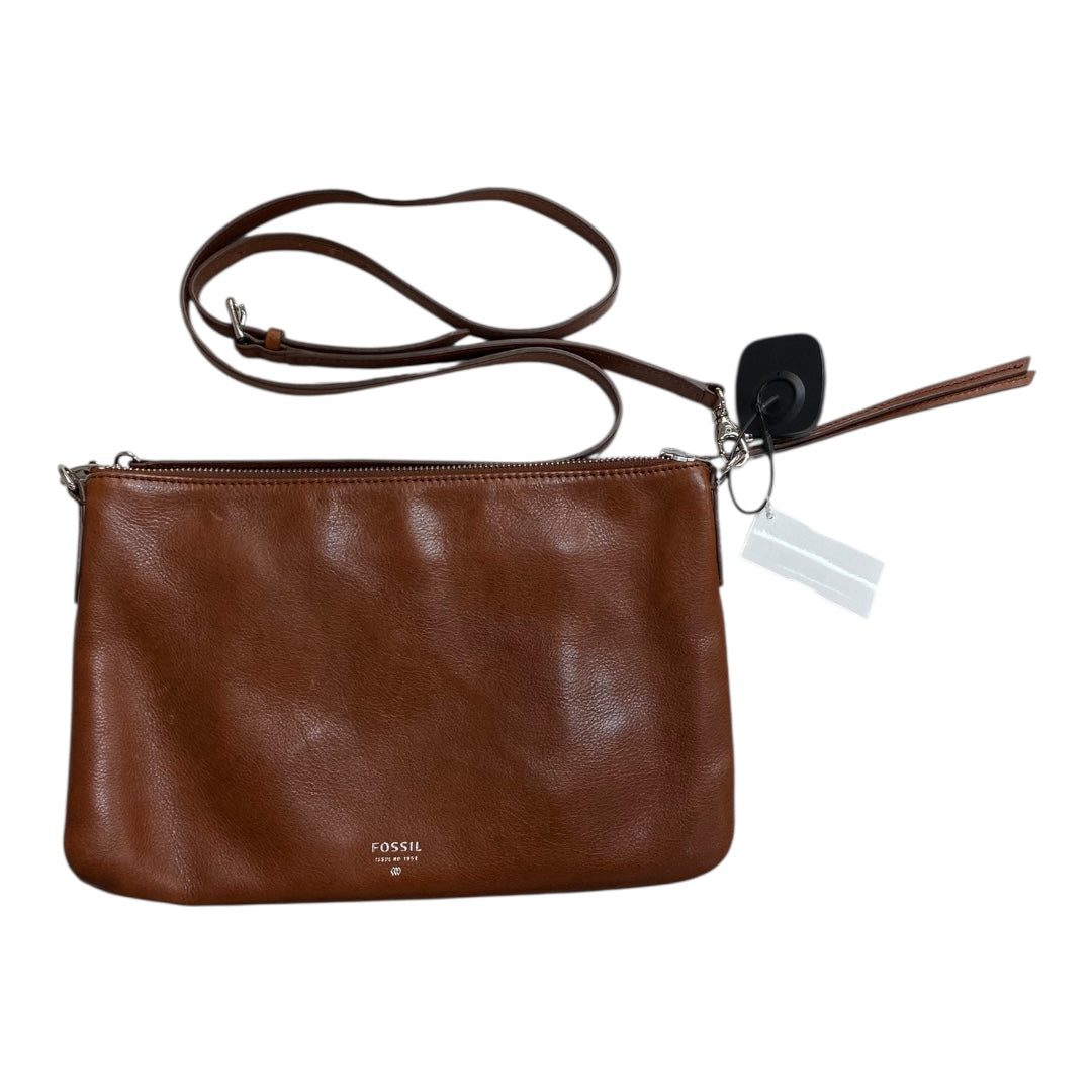 Handbag Leather By Fossil In Brown, Size:Medium