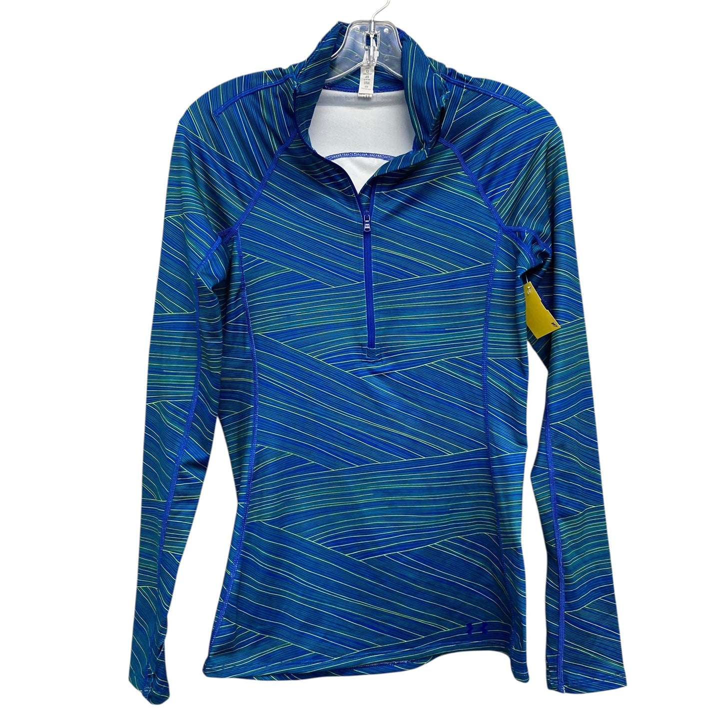 Athletic Top Ls Collar By Under Armour In Blue & Green, Size:S
