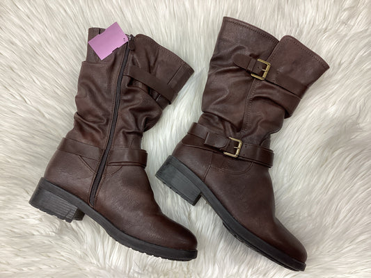 Boots Ankle Flats By Dream Pairs In Brown, Size:11