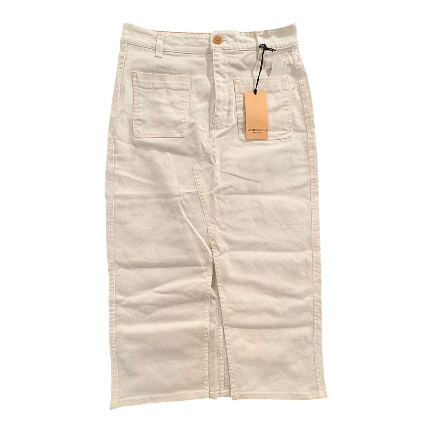 Skirt Maxi By Scotch & Soda In White Denim, Size:6