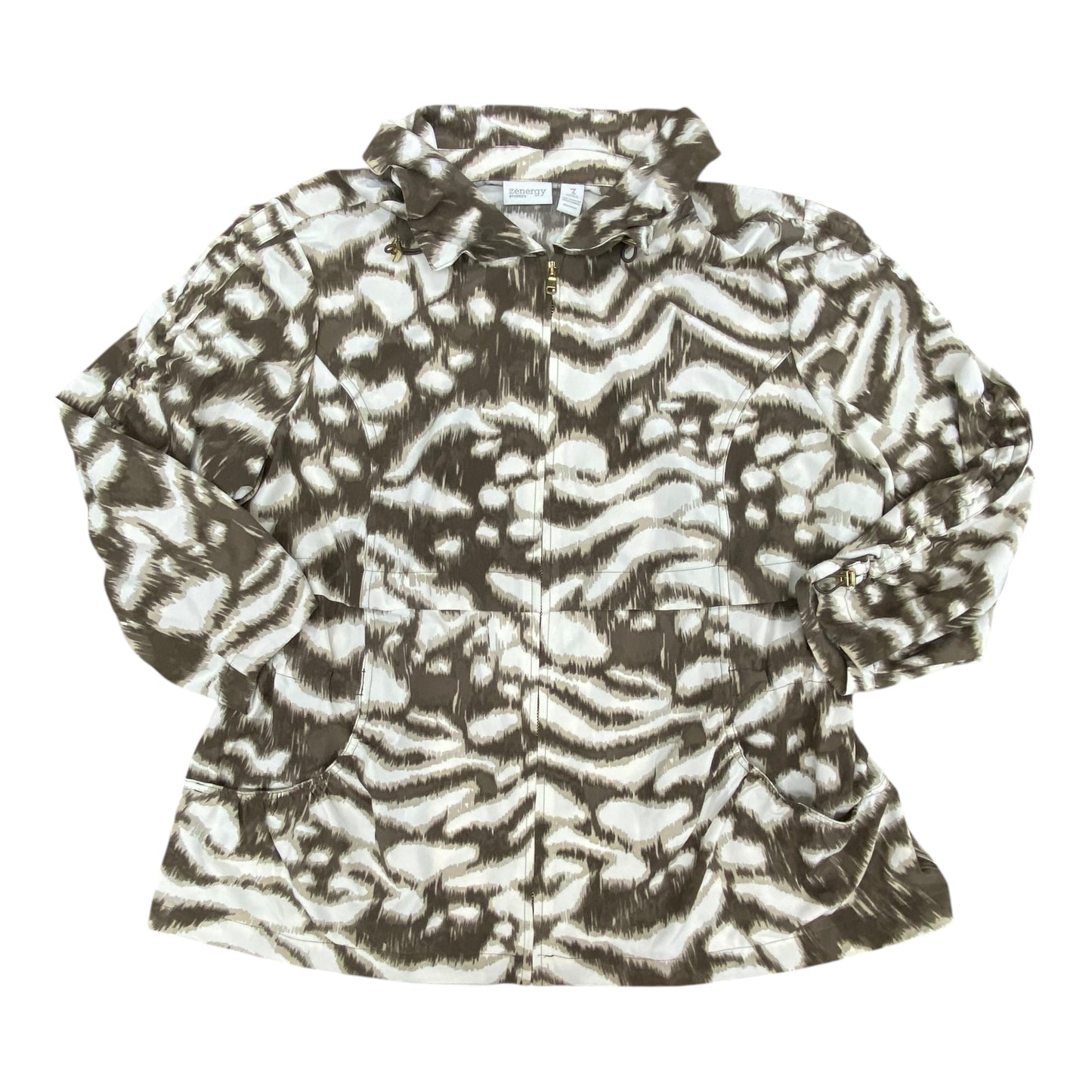 Jacket Windbreaker By Zenergy By Chicos In Multi, Size:Xl