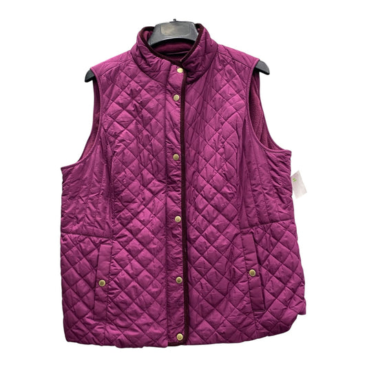 Vest Puffer & Quilted By Talbots In Purple, Size:1X