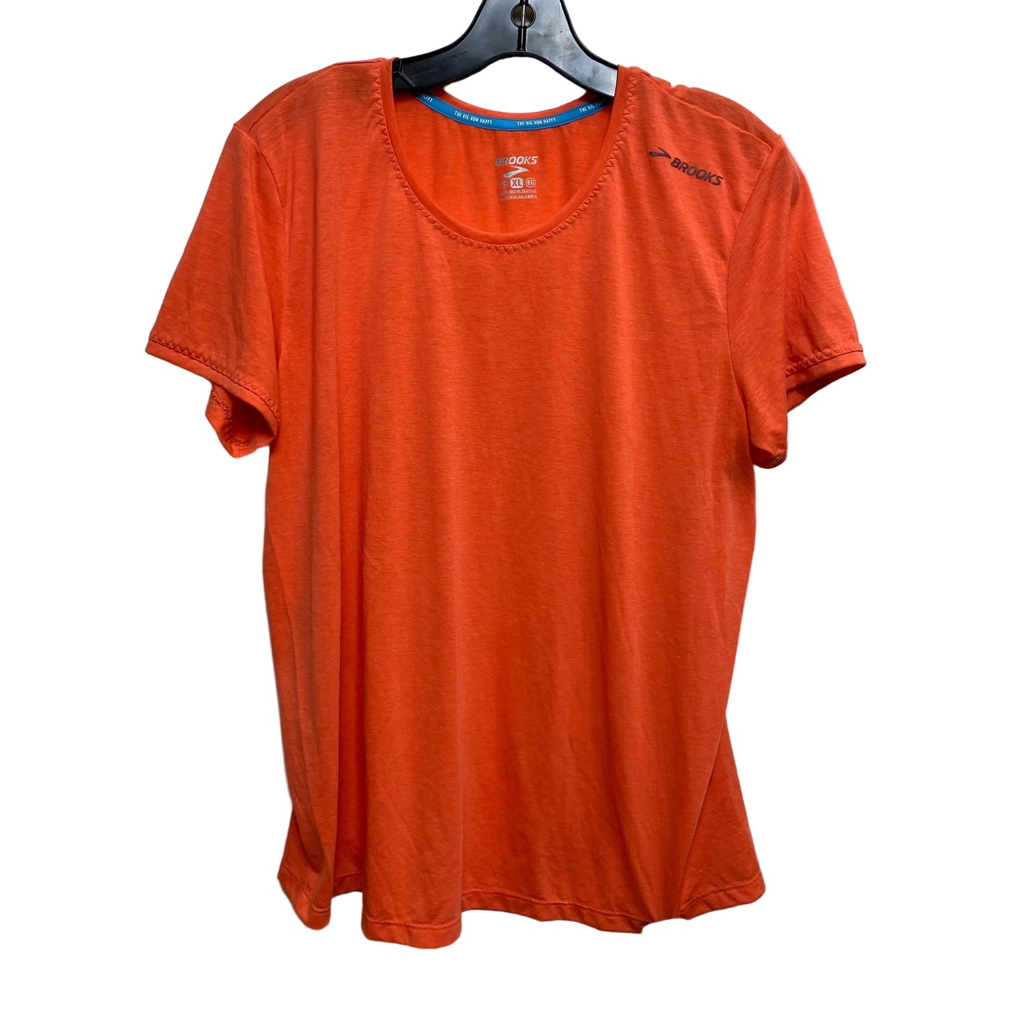 Athletic Top Short Sleeve By Brooks In Orange, Size: Xl