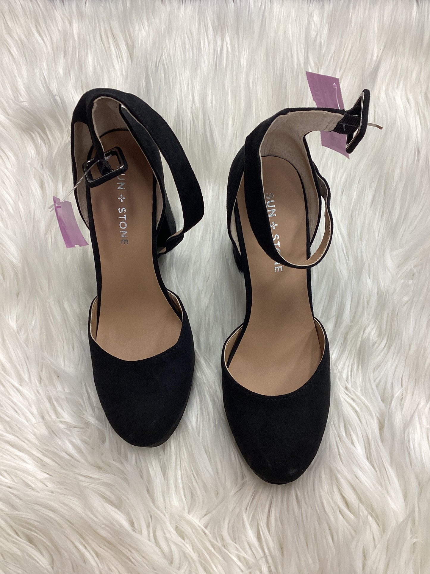 Sandals Heels Block By Cmc In Black, Size:7