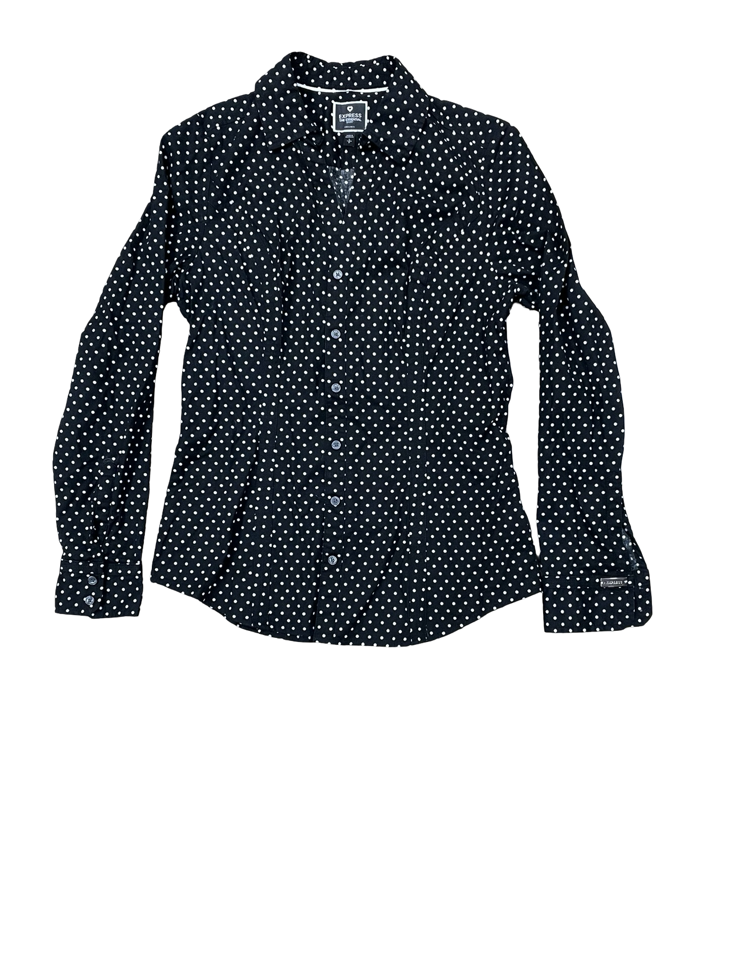 Blouse Ls By Express In Black & White, Size:S