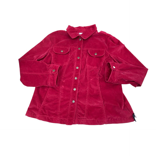 Jacket Shirt By Dressbarn In Red, Size:1X