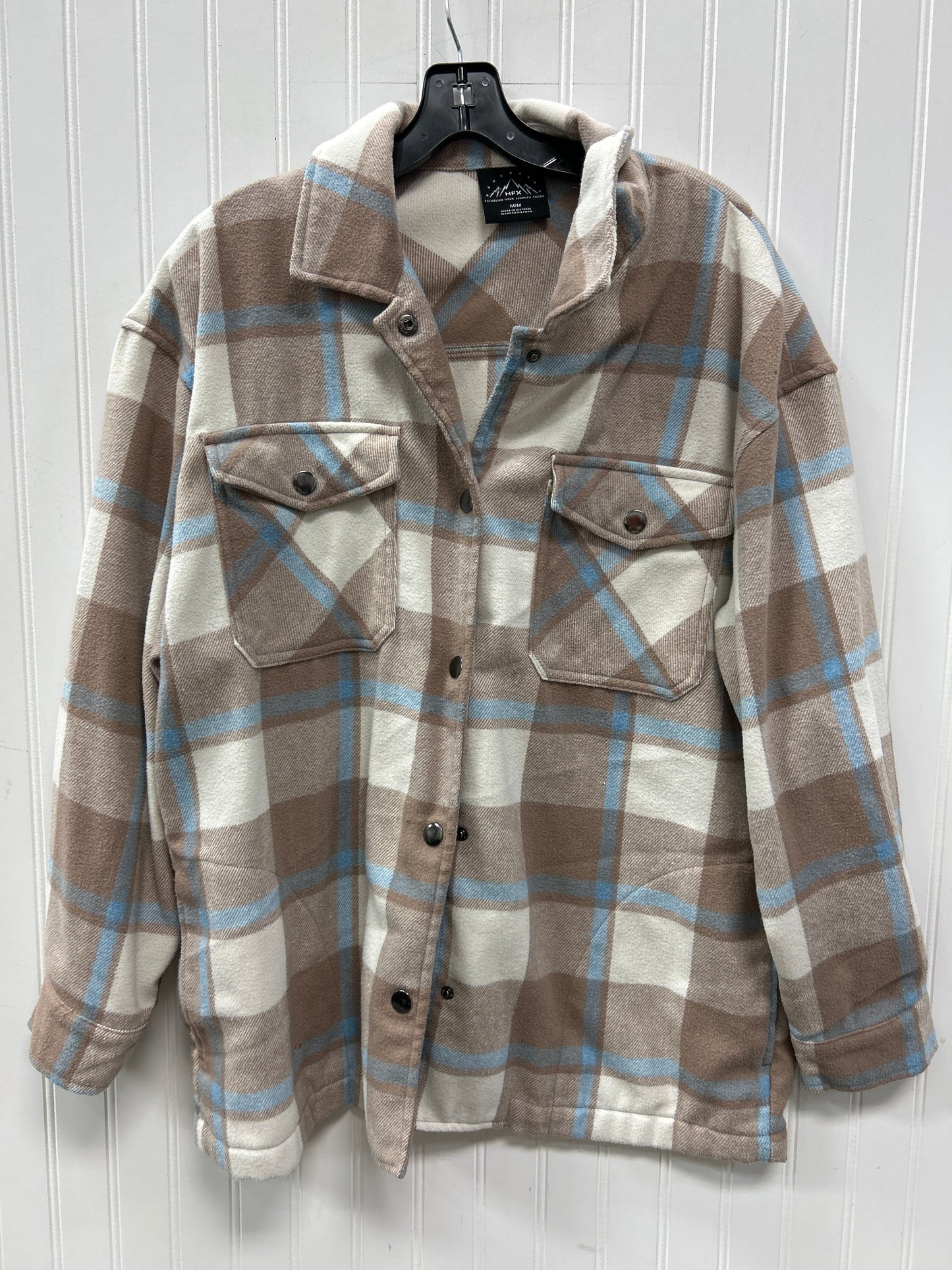 Jacket Fleece By Hfx In Brown & Cream, Size:Xl
