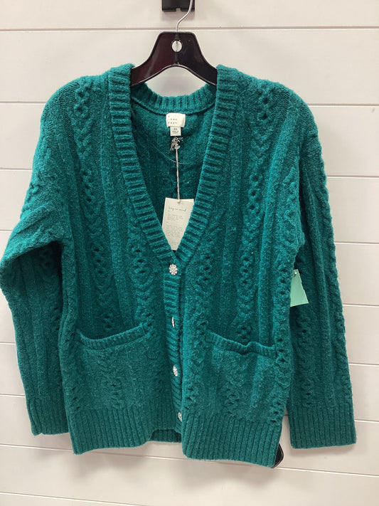 Sweater Cardigan By A New Day In Green, Size:Xs